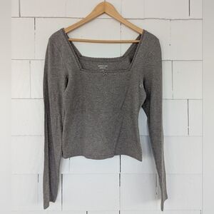 NWT American Eagle Lace Square Neck Long Sleeve Top Size Large